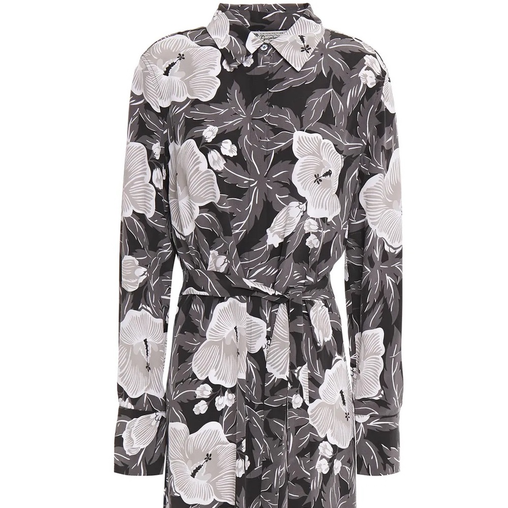🍀🌷🍀 Equipment belted floral-print washed-silk dress M - Picture 4 of 11